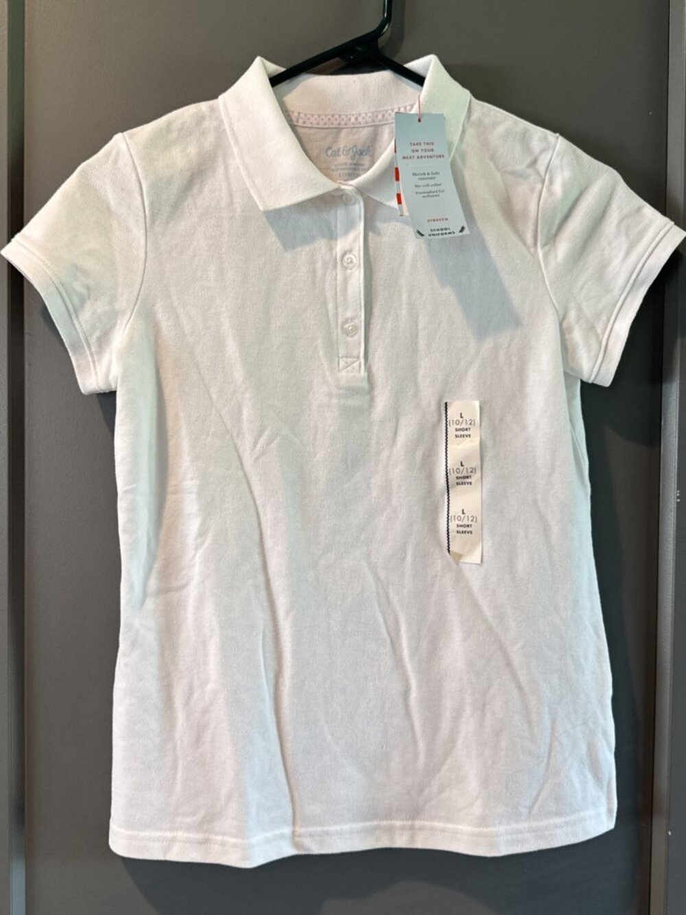Girls White Collared Shirt School Uniform Size Large 10/12